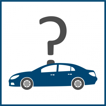 Pictograph limousine with big question mark